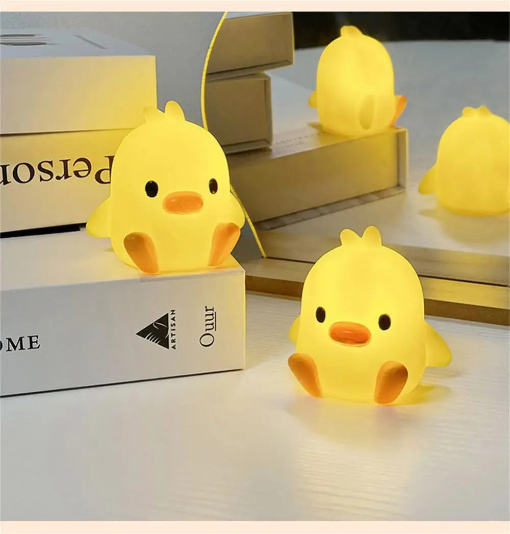 LED Night Desk Lamp Cute Duck Lights Stitch Lampara Cartoon Bedside Decor Kids Nightlight Birthday Gift Jellyfish Lantern Lovely