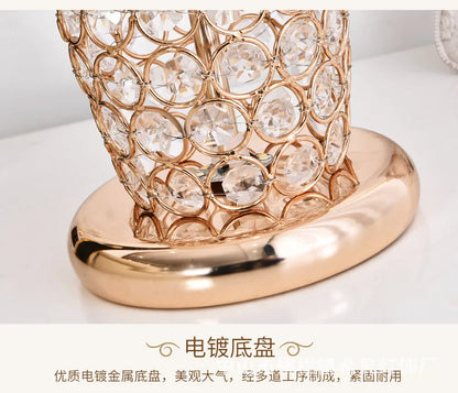 European-Style Crystal Table Lamp Ins Simple Modern Bedroom Warm Romantic Fashion Creative Decorative Bedside Lamp