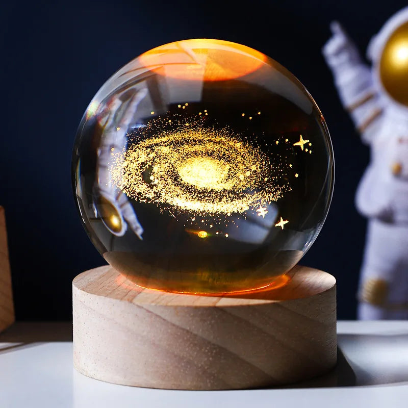 Valentines Day Gift Galaxy Crystal Ball lamp 3D planet moon lamp USB LED night light