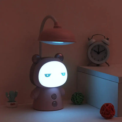 Cartoon USB Rechargeable Table Lamp Dual Light LED Lamp Student Kids Bedroom Reading Desk Lamp Night Light Home Decor