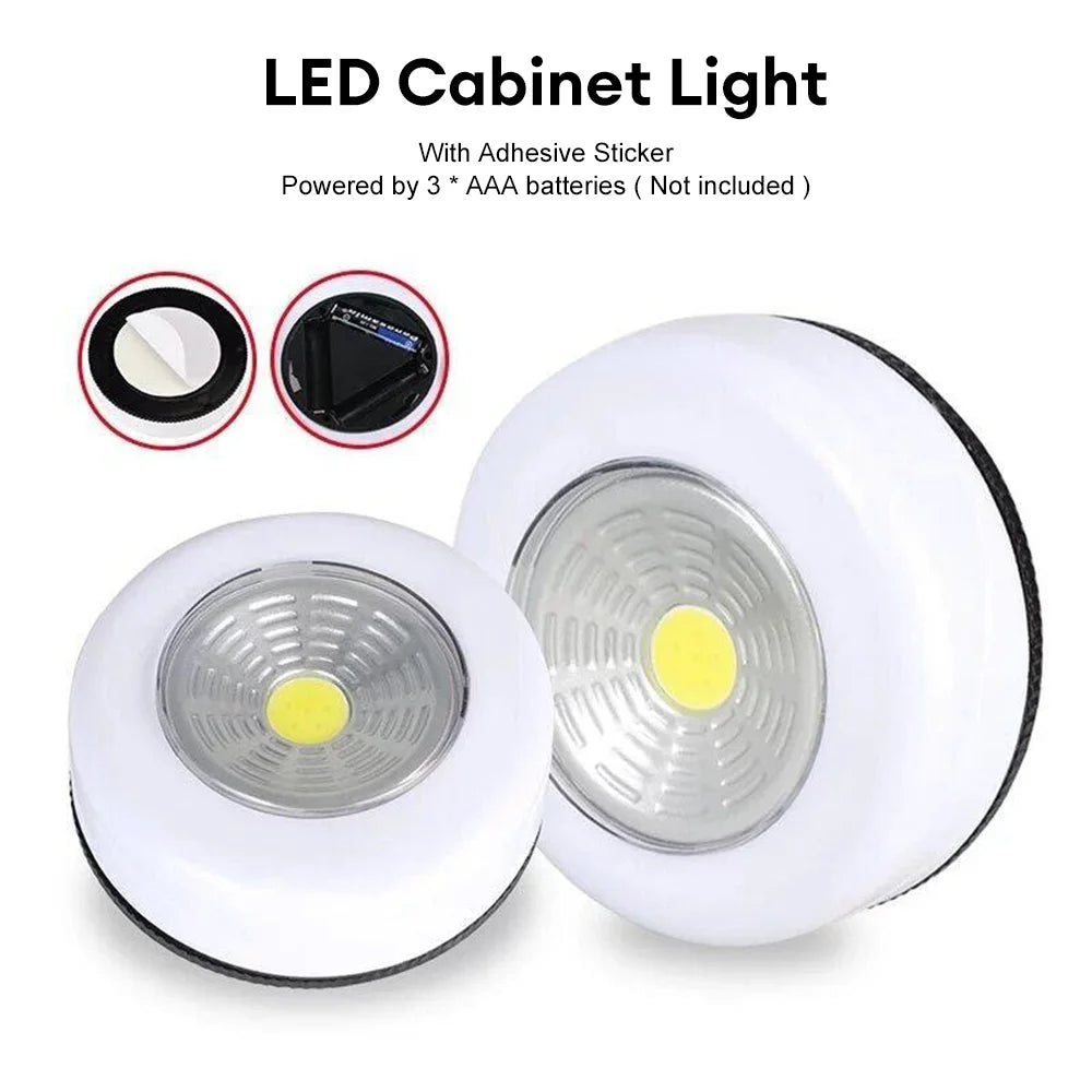 COB LED Under Cabinet Light With Adhesive Sticker Wireless Wall Lamp Wardrobe Cupboard Drawer Closet Bedroom Night Light