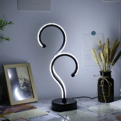 1PC Creative Double Question Mark Desk Lamp USB Three Color Dimming Bedroom Eye Protection Nightlight