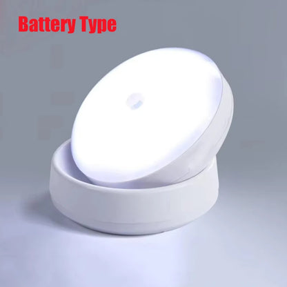 360 Rotated PIR Motion Sensor LED Night Light Wall Lamps Rechargeable Under Cabinet Light Wireless Closet Night Lamp