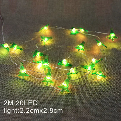 2M 20LED Lights Fairy String Santa Claus Snowflake Battery Powered For Home Living Room Garden Christmas Decorative Garland Lamp