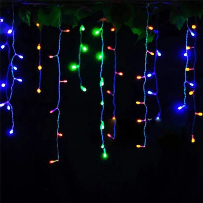 Led Curtain Icicle String Lights 5M Droop 0.4-0.6m Christmas Lights Waterfall Outdoor Decoration For Party Garden Home Wedding