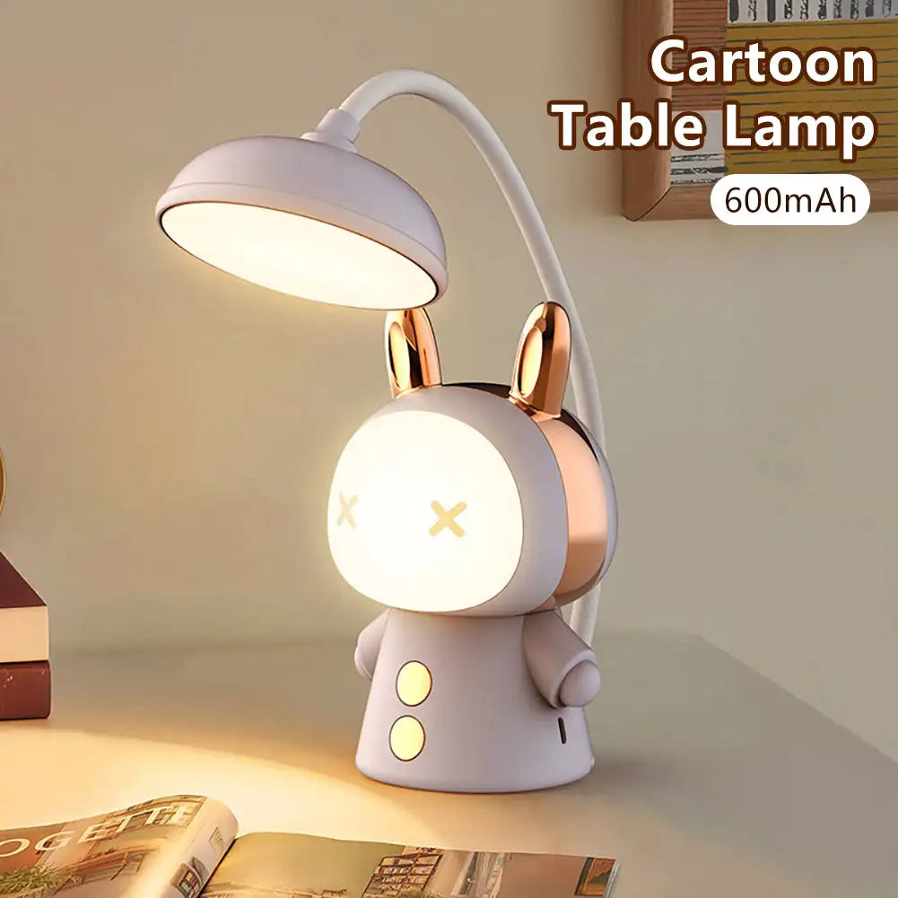 Cartoon USB Rechargeable Table Lamp Dual Light LED Lamp Student Kids Bedroom Reading Desk Lamp Night Light Home Decor