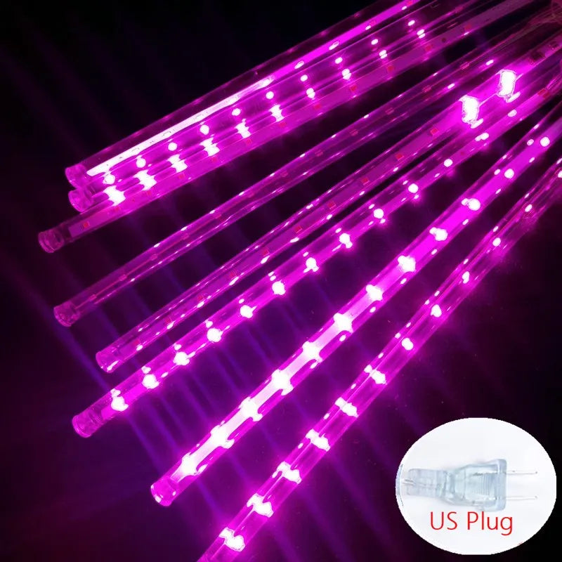 32/24/12 Tubes 30/50cm LED Meteor Shower Fairy String Garland Curtain Lights Christmas Decor Outdoor Wedding Street Garden Decor