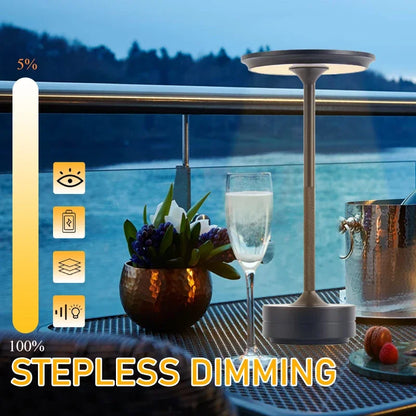 Metal LED Touch Table Lamp Portable Cordless Bedside Light Claeted Rechargeable Nordic Led Lamp Coffee Table Decoration