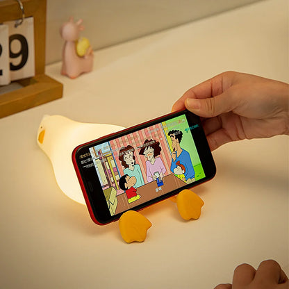 USB Rechargeable Table Lamp Duck Silicone Sleep Lamp Mood Light Bedside for Room Decoration Creative Gift Children Night Light