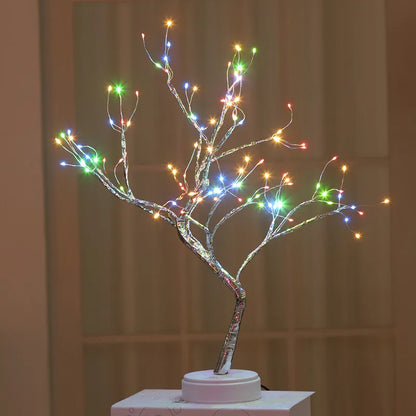 Fairy Tree Table Lamp Battery/USB Copper Wire 108 LED Fire Decorative Desk Night Light Home Bedroom Gifts Christmas Decoration