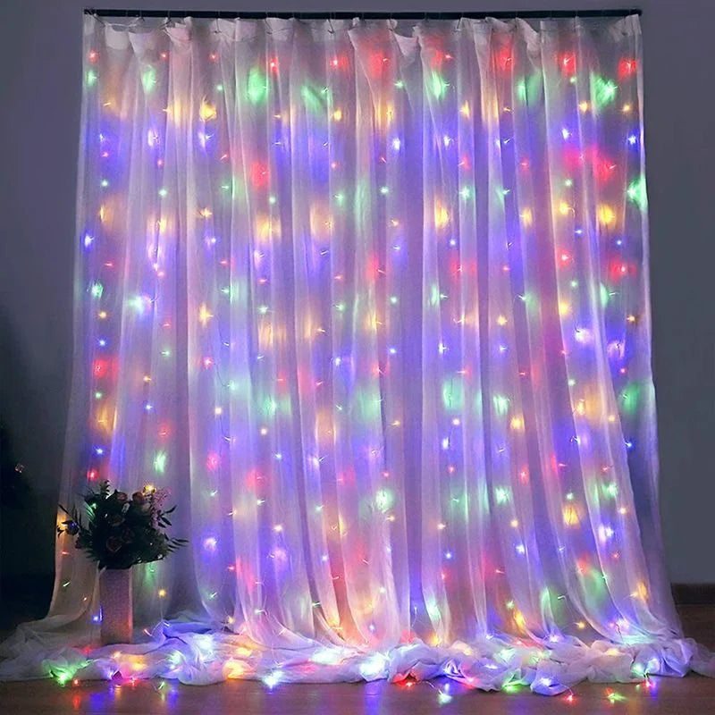 LED Curtain Garland on The Window USB Power Fairy Lights Festoon with Remote New Year Garland Led Lights Christmas Decoration