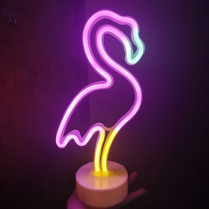 Flamingo LED Lights Neon Light Sign Bedroom Decor Neon Sign Night Lamp for Rooms Wall Art Bar Party USB or Battery Powered