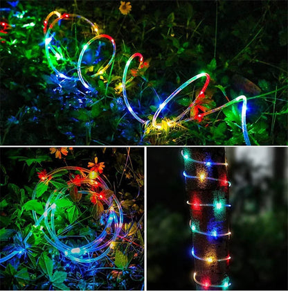 Waterproof Garland 200/300LEDs Tube String Lights Outdoor 8 Modes Christmas Fairy Lights for Garden Party Wedding New Year Decor