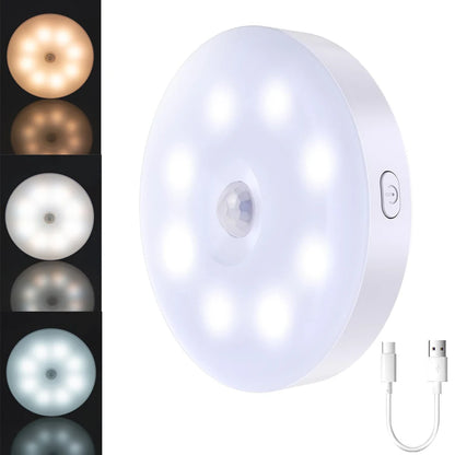 CY New Upgraded Frosted,Human Body Sensor Magnet Light,Three-Colour Infinitely Dimmable for Bedroom, Bathroom,Corridor,Kitchen