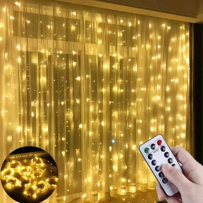 3M Led Curtain Garland Fairy String Lights Christmas Decor USB Remote Control Wedding Party Holiday Decoration for Home Bedroom