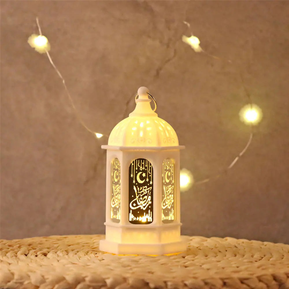 Muslim Ramadan Lantern Decor Ornament EID Mubarak LED Festival Night Light Eid Al Adha Gift Gurbang Ramadan Decoration for Home