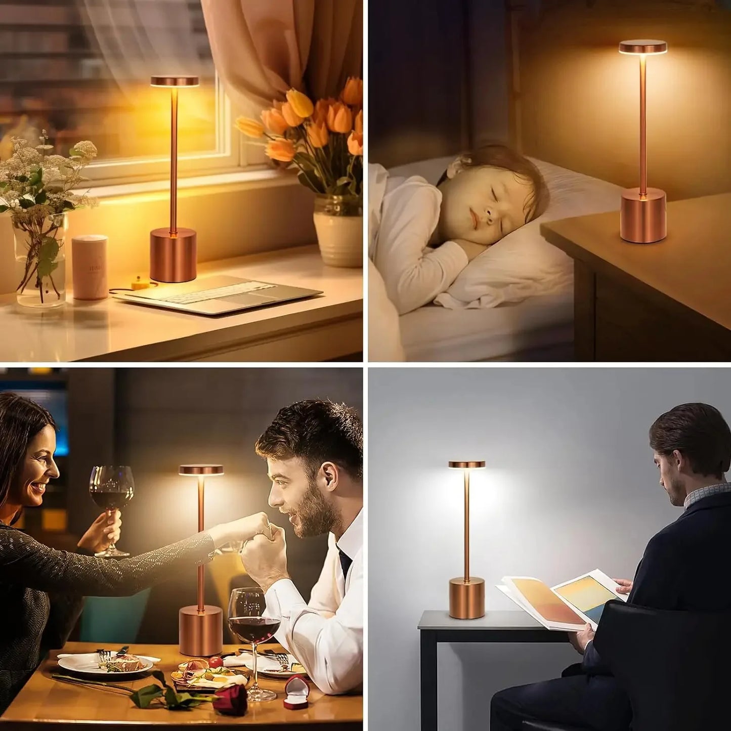 LED Desk Lamp Usb Rechargeable Table Lamp Bar Restaurant Ambiance Wireless Touch Lamps Waterproof Led Lights For Hotel Bedroom