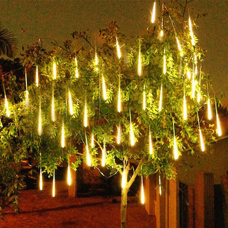 32/24/12 Tubes 30/50cm LED Meteor Shower Fairy String Garland Curtain Lights Christmas Decor Outdoor Wedding Street Garden Decor