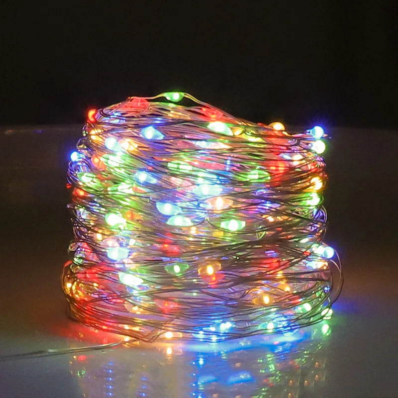 5M 10M Copper Wire LED String Lights Holiday Lighting Fairy Garland for Christmas Tree New Years Wedding Party Decoration