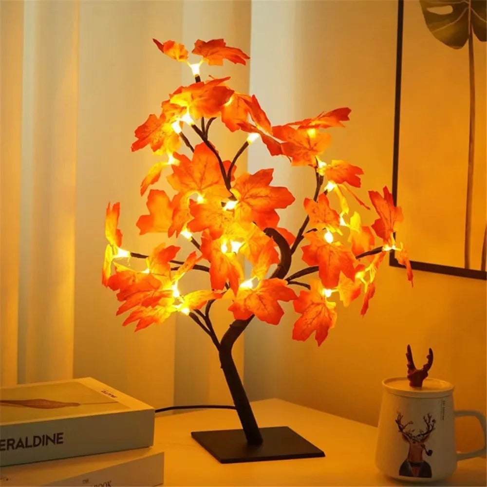 24LED Table Lamp Rose Flower Tree USB Night Lights Christmas Decoration Gift for Kids Room Rose Flower Lighting Home Decoration