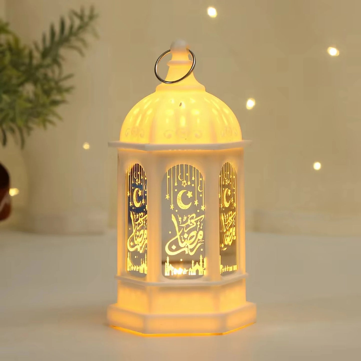 New Arrival Moroccan Style Ramadan Festival Led Light Plastic Candle Holder Decorative Wind Lamp