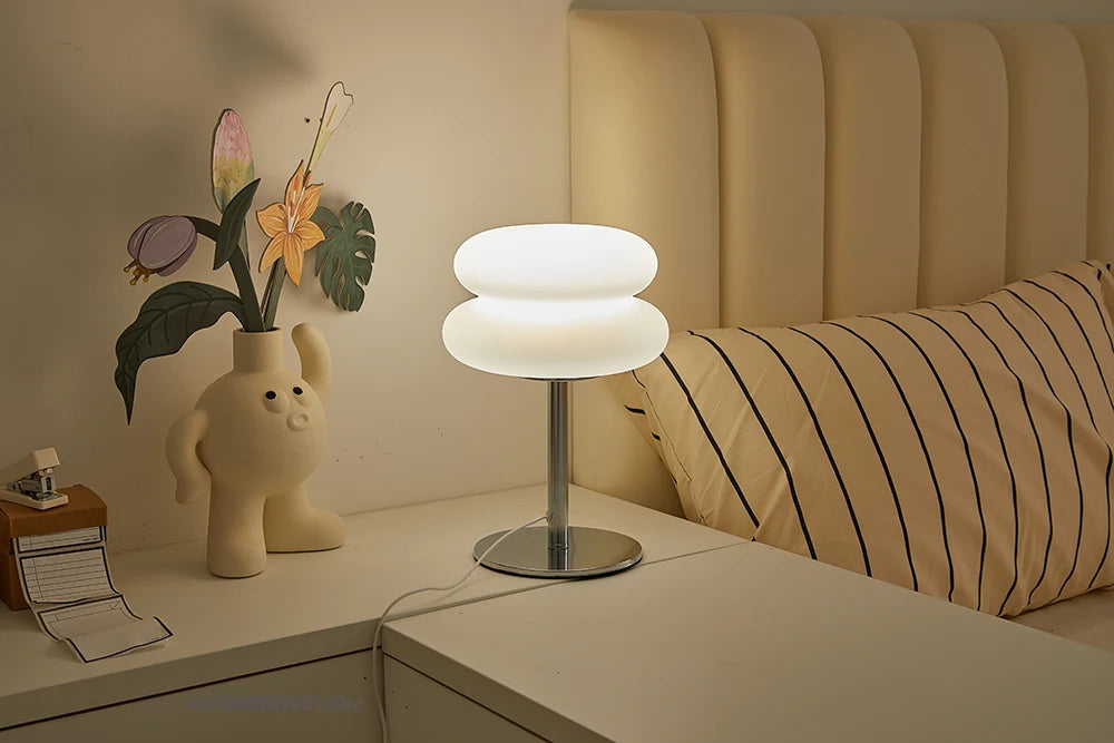 Bauhaus retro table lamp plastic lamps bedroom bedside living room Nordic mushroom lamp 9-level brightness dimming ambient light