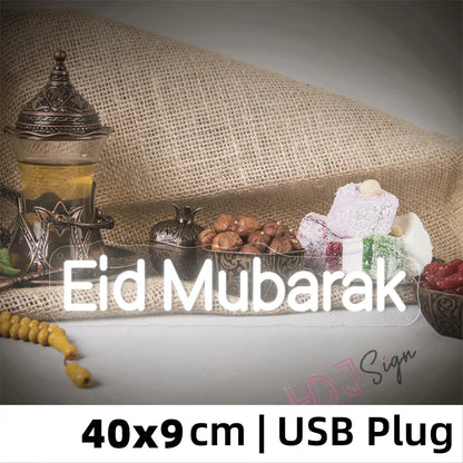 Eid Mubarak Neon Led Sign Ramadan Neon Lights Room Decoration Bedroom Decor Neon Light Wall Decoration Led Lamp USB Home Light