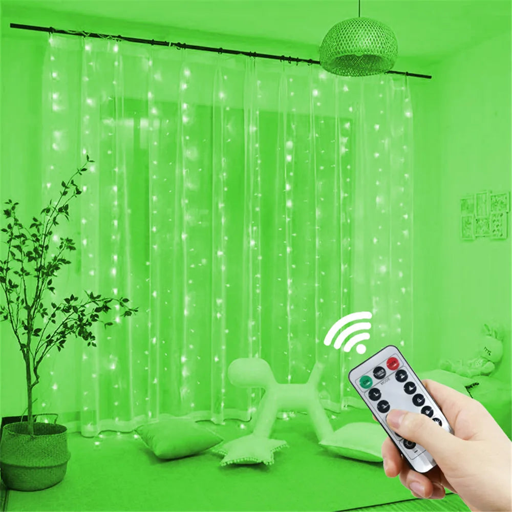 6/3M LED Curtain Garland USB String Lights Fairy Festoon Remote Control New Year Christmas Halloween Decorations for Home Room