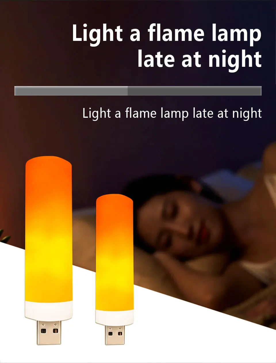 USB LED Flame Lamp Simulation Of Real Flame Effect Candle Light Usb Plug Energy Saving For Bedroom Ambient Effect Decor Lighting