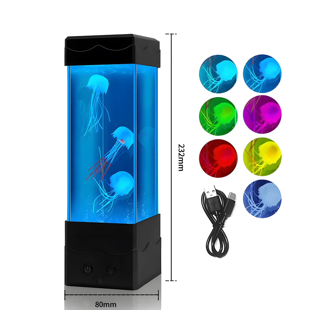 Creative Jellyfish Light Led Aquarium Night Light Colors Changing Remote Control Relax Bedside Table Light For Home Bedroom