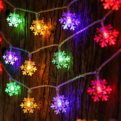 10/20/80Leds Snowflake String Garland Fairy Lights USB/Battery Powered Christmas Tree Holiday New Year Bedroom Decoration Lamps