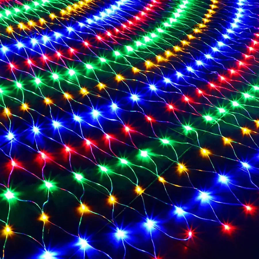 1.5x1.5M 3x2M 6x4M LED Net Mesh Fairy String Light Garland Window Curtain Christmas Fairy Light Wedding Party Holiday Light