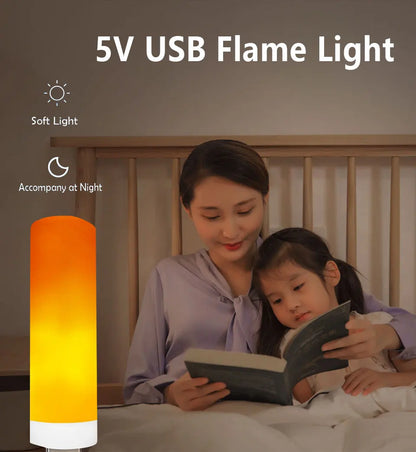 USB LED Flame Lamp Simulation Of Real Flame Effect Candle Light Usb Plug Energy Saving For Bedroom Ambient Effect Decor Lighting