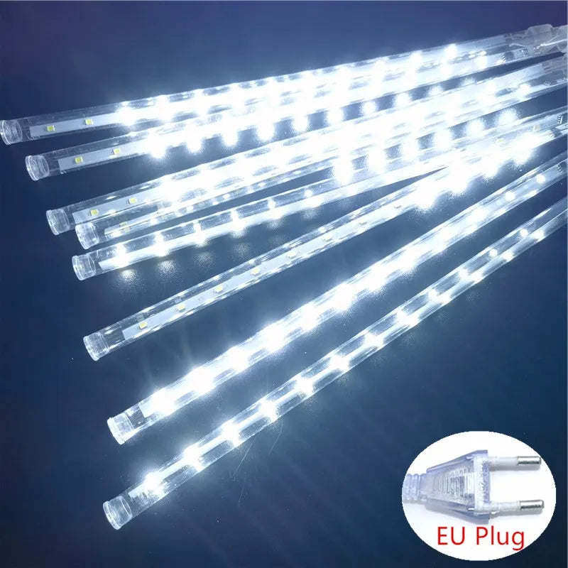 32/24/12 Tubes 30/50cm LED Meteor Shower Fairy String Garland Curtain Lights Christmas Decor Outdoor Wedding Street Garden Decor