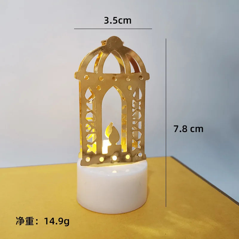 Muslim Ramadan Kareem Decoration Candle Led Lights Eid Mubarak For Home Eid al-Fitr Aid Moubarak Party Lron Lamp String 2024