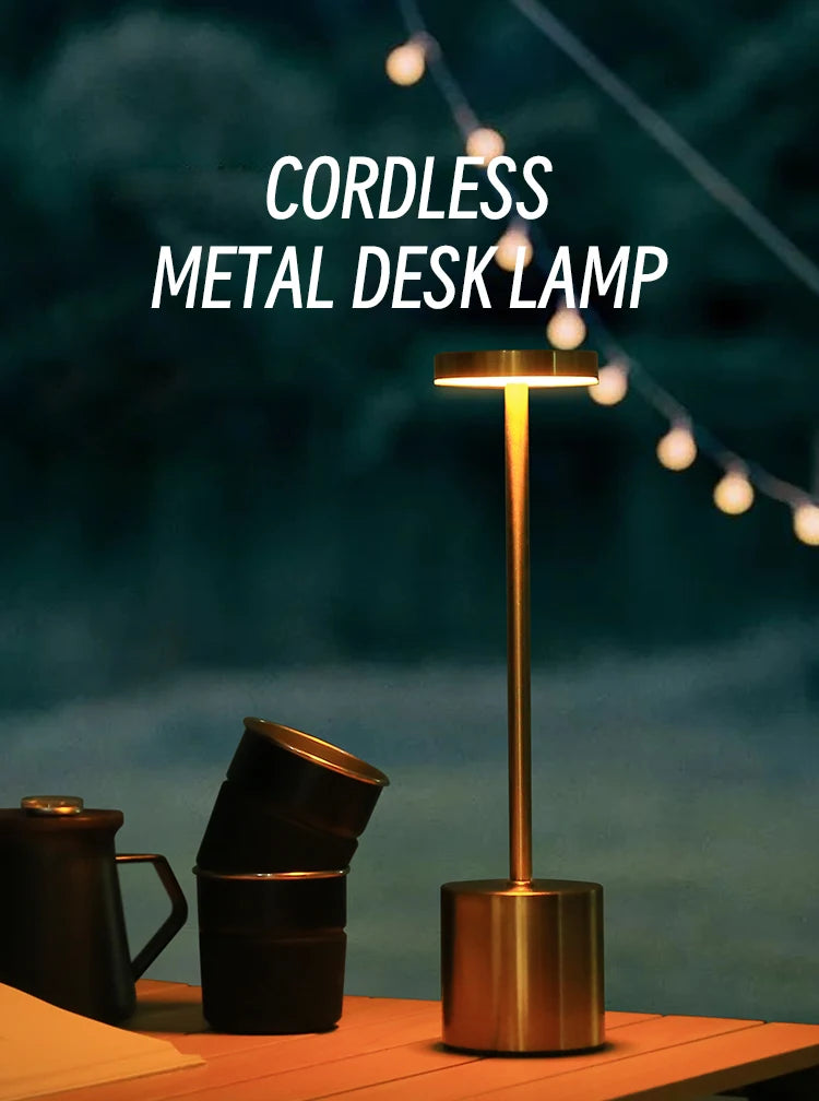 Led Cordless Night Light Rechargeable Bedside Table Lamps Touch Stepless Dimming Portable Desk Lamp For Bar Restaurant Camping