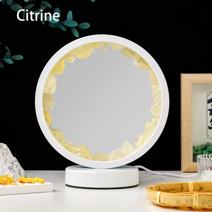 Natural Crystal Circular Mirror Night  Lamp