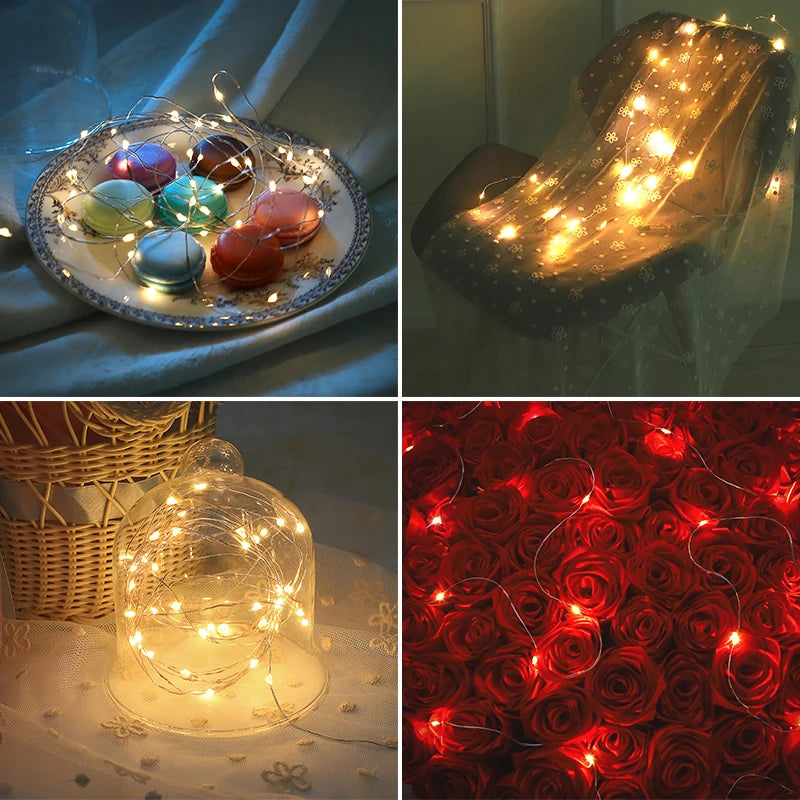 Waterproof USB/Battery LED String Light 5M 10M Copper Wire Fairy Garland Light Lamp for Christmas Wedding Party Holiday Lighting