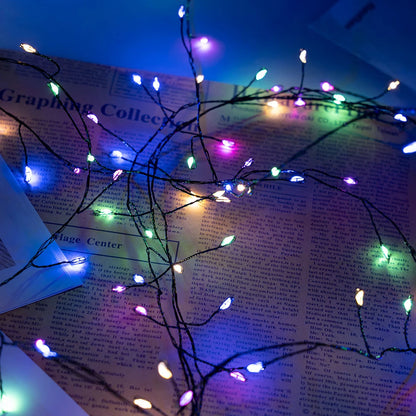 LED String Fairy Lights Green Wire Outdoor Cluster Christmas Tree Lights Garland For New Year Street Home Party Wedding Decor