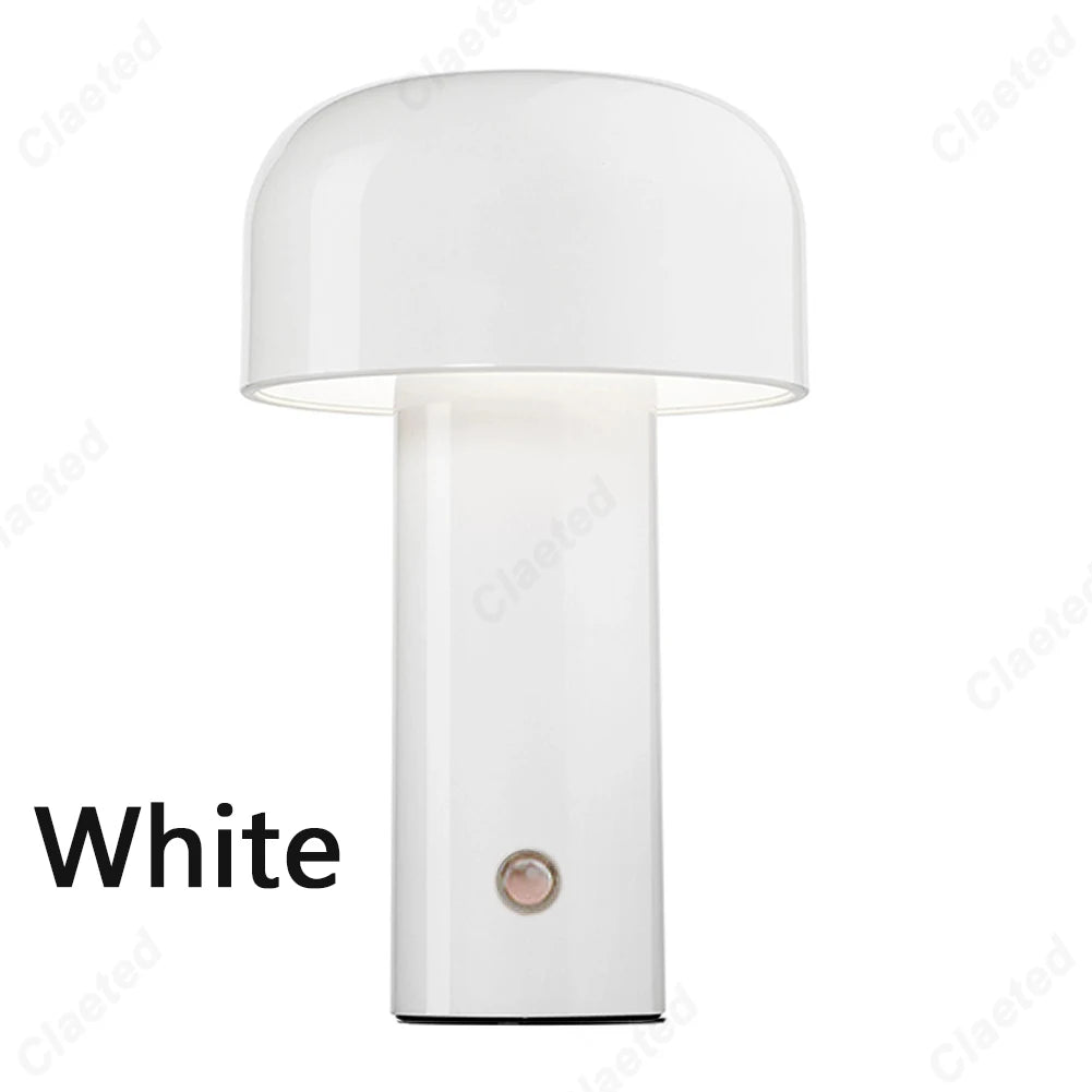 Mushroom Table Lamp Portable Touch Dimming Night Lamp Rechargeable Desk Lamp Desktop Decoration Bedside Lamp Italian Designer