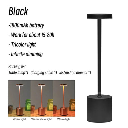 LED Desk Lamp Usb Rechargeable Table Lamp Bar Restaurant Ambiance Wireless Touch Lamps Waterproof Led Lights For Hotel Bedroom