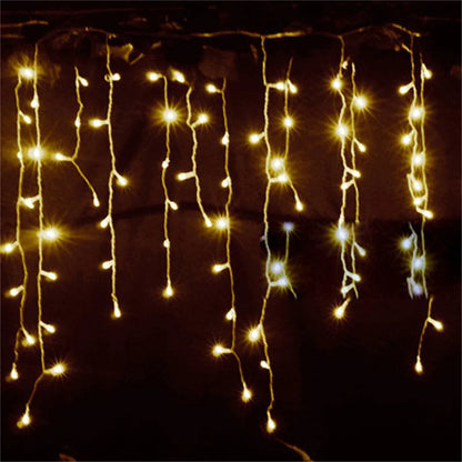 Christmas Lights Outdoor Decoration 5m Droop 0.4-0.6m Led Curtain Icicle String Lights Garden Xmas Party Decorative Lights