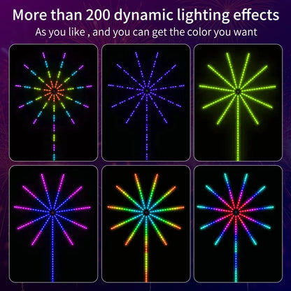 USB LED Fireworks Light LED Garland RGB Neon String Light Bluetooth APP Control Music Sync Bedroom Wedding Decor Fairy Lights