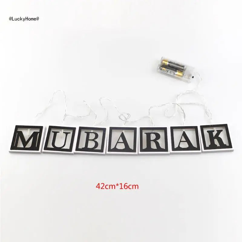 LED String Light Mubarak Decoration Ramadan Lamp Hanging Pendant Happy Eid Islam Party Supplies 11UA