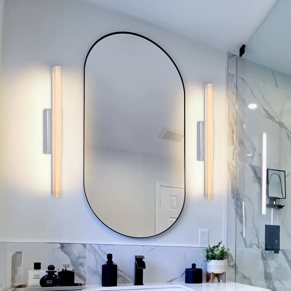 MantoLite Nordic Wall Mount Bathroom Led Lighting Minimalist Hotel Vanity Light Chrome Color Illuminated Fixture