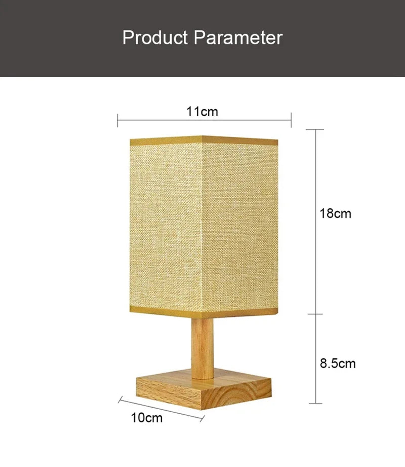 LED Table Lamps Simple Chinese Style Decoration Lamp Dimmable USB Plug Night Light Fabric Lampshade Bedroom Bedside Lighting