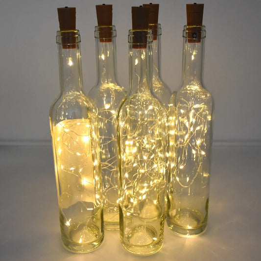 LED Cork Wine Bottle Lights Battery Light Fairytale Mini Cork String Lights Party Wedding Christmas Halloween Bar Decor Ideas