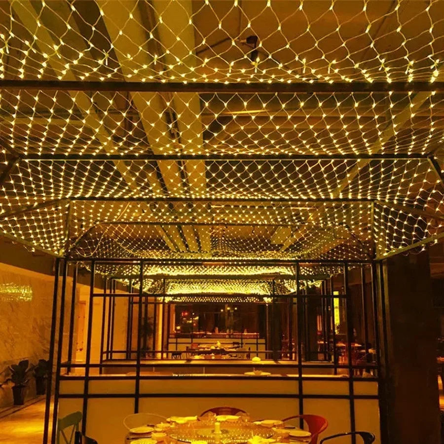 1.5x1.5M 3x2M 6x4M LED Net Mesh Fairy String Light Garland Window Curtain Christmas Fairy Light Wedding Party Holiday Light