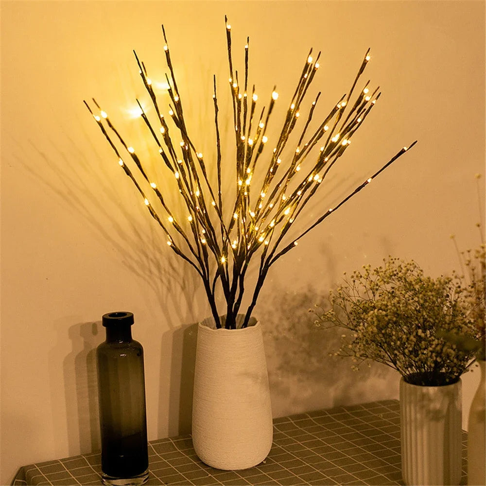 20leds LED Branch Light Battery Powered Willow Branch Lamp Artificial Branch Twig Vase Led Lights for Party Fairy DIY Room Decor