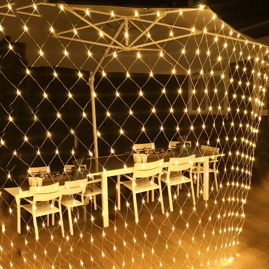 1.5x1.5M 3x2M 6x4M LED Net Mesh Fairy String Light Garland Window Curtain Christmas Fairy Light Wedding Party Holiday Light